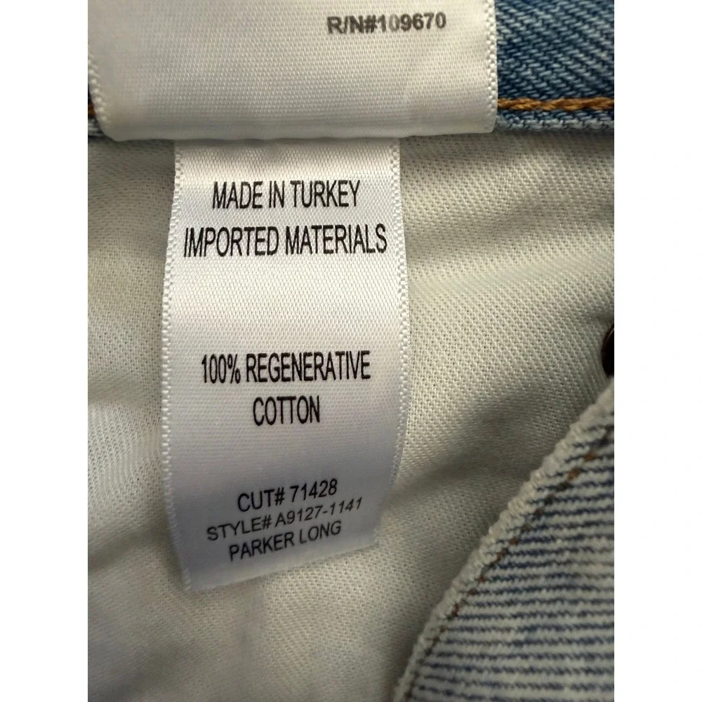 AGOLDE Parker Long Shorts Women 28 Light Blue High Rise Denim